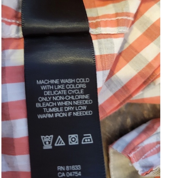 Reaction Kenneth Cole Mens Large Gingham Checkered Short Sleeve Shirt - Picture 5 of 7